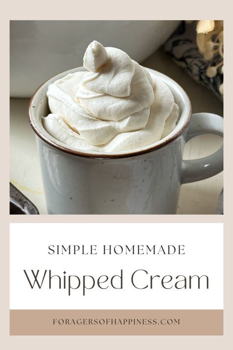 This simple homemade whipped cream recipe only requires 3 ingredients. It is so flavorful, light and fluffy. You will never want to buy store-bought whipped cream again. This recipe contains vanilla extract and powdered sugar. It makes a great topping for hot chocolate, pumpkin pie, or strawberry shortcake. This recipe works all year long and is one to add to your list of staple recipes. Whipped Cream For Hot Chocolate, Whipped Hot Chocolate Recipe, Bond Fire, Staple Recipes, Chocolate Pumpkin Pie, Homemade Whipped Cream Recipe, Whipped Cream Recipe, Homemade Hot Cocoa, Recipes With Whipping Cream