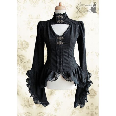 Blouse Victorian Steampunk, black bronze, goth, Noctua, Somnia... ($165) ❤ liked on Polyvore featuring tops, blouses, goth top, victorian blouse, gothic tops, steampunk blouse and gothic blouse Couture Dior, 17th Century Fashion, Victorian Steampunk, Steampunk Clothing, Gothic Outfits, Goth Outfits, Steampunk Fashion, Fantasy Fashion, Dark Fashion