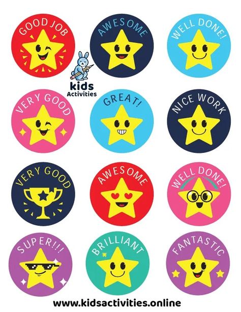 Stars Rewards Printable, Appreciation Words For Students, Star Rewards Free Printable, Star Student Of The Week Badge, Very Good Stickers For Students, Appreciation Charts For Classroom, Motivation Cards For Students, Stickers For Teachers Free Printable, Reward For Students