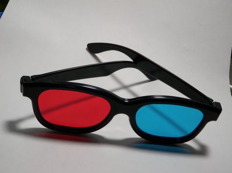 Use old eyeglass frames and movie theater 3-D red/blue 3 D Glasses, 3d Glasses Aesthetic, Red And Blue Glasses, Dsmp Aesthetics, Begoth Dolls, Movie Glasses, Sollux Captor, Sea Ship, Dove Tattoo