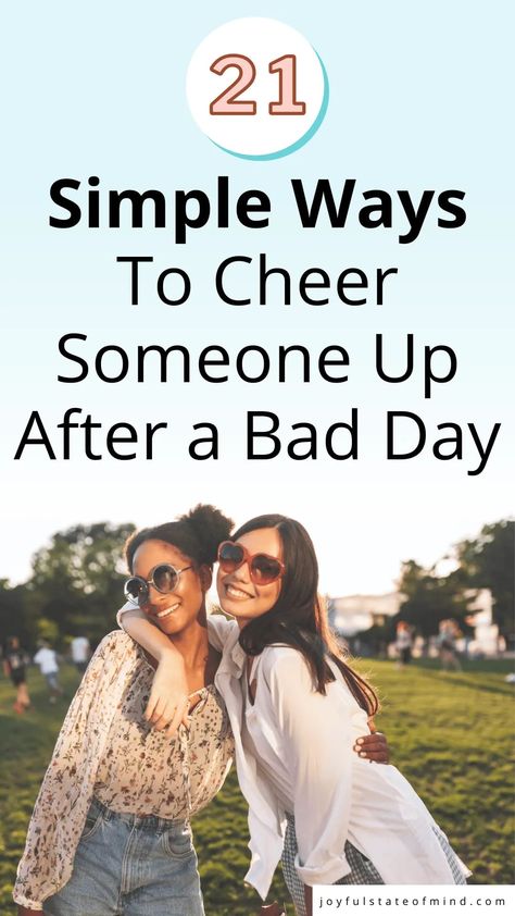 Sometimes it's hard to know how to cheer someone up. Here are 21 easy and practical ideas to cheer anyone up after a bad day or when they're feeling down. Ideas To Cheer Someone Up, How To Cheer Up Your Best Friend, How To Cheer Someone Up, Cheer Up Your Boyfriend, Beloved Toni Morrison, Cheer Someone Up, Bwwm Couples, Bad Week, Group 4