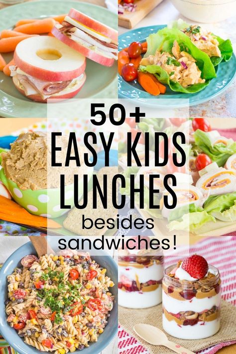 Are you tired of the same old sandwich routine for lunch every day? Look no further than these easy lunch ideas for kids and adults that are both delicious and satisfying. Whether you’re meal-prepping for the week or looking for something different to pack in a school lunchbox, these recipes and tips go beyond traditional sandwiches! Birthday Lunch Ideas, Easy Lunch Ideas For Kids, Fun Kid Lunch, Easy Lunches For Kids, Kindergarten Lunch, Cheap Lunch, Lunch Ideas For Kids, Kids Lunch Recipes, Birthday Lunch