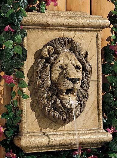 Lion Wall Plaque Lion Mural, Water Garden Plants, Outdoor Wall Fountains, Tabletop Water Fountain, Garden Water Fountains, Fountain Design, Stone Fountains, Tabletop Fountain, Small Fountains