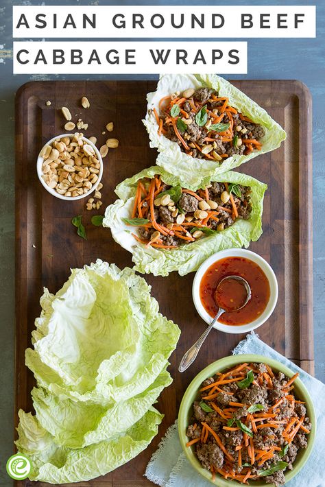 Cabbage Wraps Beef, Napa Cabbage Wraps, Cabbage Wraps Recipes, Cabbage Meals, Asian Ground Beef, Purple Cabbage Recipes, Ground Beef Cabbage, Physical Transformation, Cabbage Wraps