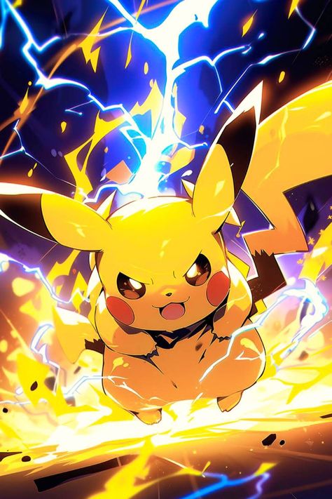 Digital Art Anime Wallpaper, Pfp Digital Art, Thunder Pokemon, Pokemon Cards Charizard, Pokemon Pfp, Wallpaper Pokemon, Pikachu Tattoo, Anime Fan Art, Pokemon Mewtwo