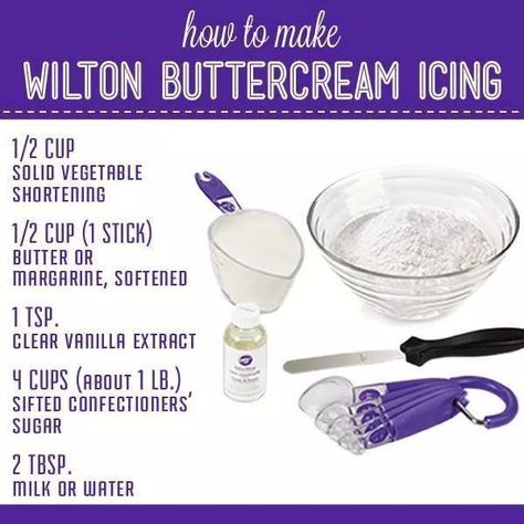 Wilton Buttercream Frosting, Wilton Buttercream Icing, Wilton Buttercream, Buttercream Icing Recipe, Wilton Tips, Decorating Frosting, Frosting Recipes Easy, Cake Frosting Recipe, Icing Frosting