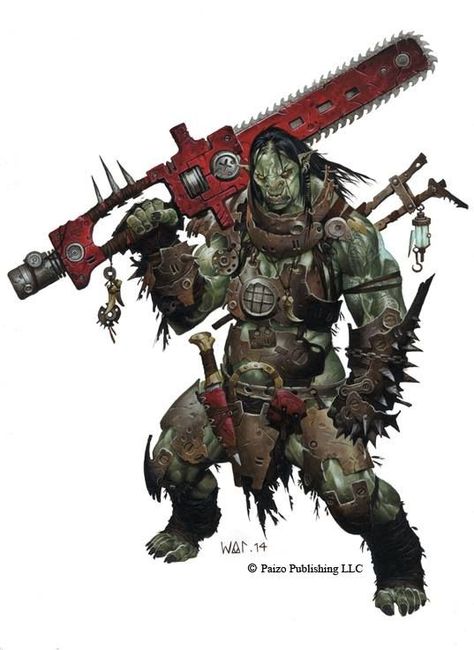 7d68dbc54858b01340d36064fffc3000 Orc Artificer, Wayne Reynolds, Pathfinder Rpg, Cool Monsters, Fantasy Races, Post Apocalypse, Arte Fantasy, Fantasy Rpg, Sci Fi Art