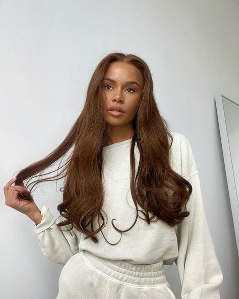 https://www.instagram.com/p/CO8JPUQhyJl/?utm_medium=share_sheet Maple Brown Hair Color, Maple Brown Hair, Brown Hair On Brown Skin, Brown Body Wave Wig, Ginger Brown Hair, Brown Hair Dark Skin, Caramel Brown Hair, Maple Brown, Honey Brown Hair