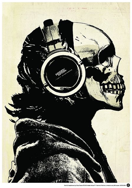 Skull Headphones, Desenho Tattoo, Skull Wallpaper, A Skull, Skull And Bones, Skull Design, Skull Art, Woodstock, Music Art