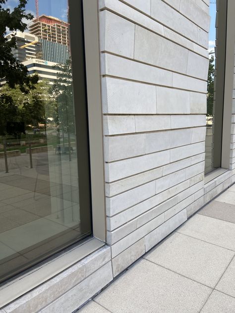 Grooves Design Wall Exterior, Limestone Facade, Limestone House Exterior, Stone Veneer Exterior, Limestone Cladding, Exterior Wall Tiles, Faux Stone Walls, Stone Wall Design, Wall Tiles Design