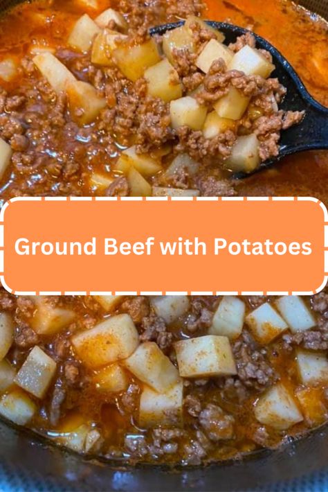 Ground Beef with Potatoes Ground Beef With Potatoes, Beef With Potatoes, Zucchini Bars, Meat And Potatoes Recipes, Hamburger And Potatoes, Meat And Potatoes, Dinner Yummy, Ground Beef And Potatoes, Hamburger Meat Recipes