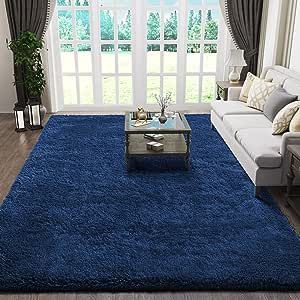 Navy Carpet, Blue And White Living Room, Girl Dorms, Blue Rugs, Carpets For Kids, Minimal Furniture, Navy Blue Rug, Layered Rugs, 6x9 Area Rugs