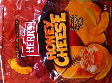 Herr's honey cheese flavored cheese curls Honey Cheese, Rap Snacks, Monster Snacks, Cheese Curls, Pasteurized Milk, Candy Room, Corn Meal, Candy Buffet Tables, Cheese Cultures