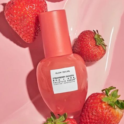 Glow Recipe Strawberry Smooth BHA + AHA Salicylic Serum, 30mL Glow Recipe Strawberry, Aha Serum, Recipe Strawberry, Glow Recipe, Vision Board Photos, Glowing Skincare, Desired Reality, Strawberry Recipes, Smooth Texture