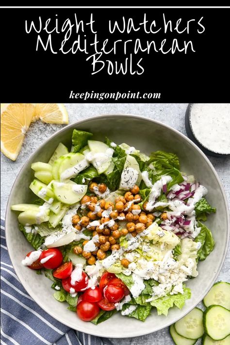 Mediterranean Bowls – Keeping On Point Mediterranean Roast Bowl, Mederteranian Bowl, Weight Watchers Mediterranean Recipes, Mediterranean Bowls Recipes, Mediterranean Diet Buddha Bowl, Mederteranian Bowls, Weight Watchers Bowls Recipes, Mediterranean Lunch Bowls, Vegan Mediterranean Bowl