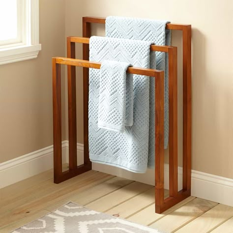 Freestanding Wooden Three Tiered Towel Rack For Bathroom : Useful Towel Rack For Your Bathroom Shelves Over Toilet, Wooden Rack, Towel Racks, Room Shelves, Trendy Bathroom, Bath Room, Book Shelf, Diy Bathroom, Home Fashion