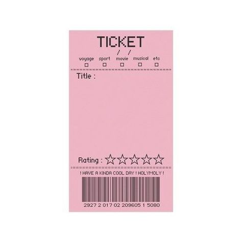 Pink Tickets, Memo Paper, Ticket Design, Instagram Frame, Memo Pad, Good Notes, Note Paper, Journal Stickers, Aesthetic Stickers