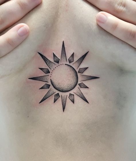 Small Shading Tattoo, Nordic Sun Tattoo, Dotted Sun Tattoo, Dot Sun Tattoo, Dot Work Sun Tattoo, Dotwork Sun Tattoo, Sun Art Tattoo, Shaded Sun Tattoo, Black And White Sun Tattoo