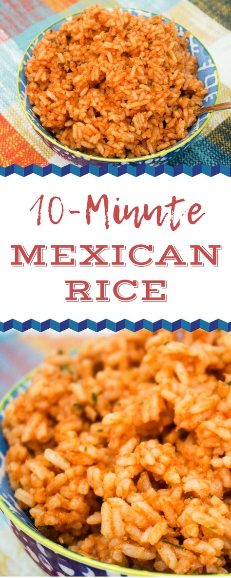 Minute Mexican Rice is a great quick side dish for your next Mexican night. You can whip up this Mexican Rice recipe in about 10 minutes. My nephew says this is the "best rice ever!" And I agree. | Quick Mexican Rice | Easy Mexican Rice | Mexican Rice with Instant Rice | Mexican Side Dishes | #InstantRice #MexicanRice #Mexican #CincoDeMayo Easy Mexican Rice With Minute Rice, Instant Rice Recipes, Spicy Mexican Rice, Minute Rice Recipes, Rice Mexican, Spanish Rice Easy, Mexican Rice Recipe, Mexican Side, Mexican Rice Easy