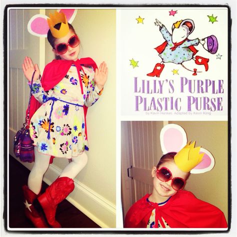 costume based on Lilly's Purple Plastic Purse Childrens Book Character Costumes, Story Book Costumes, Character Day Ideas, Storybook Character Costumes, Book Characters Dress Up, Character Day, Plastic Purse, Book Character Day, Childrens Book Characters