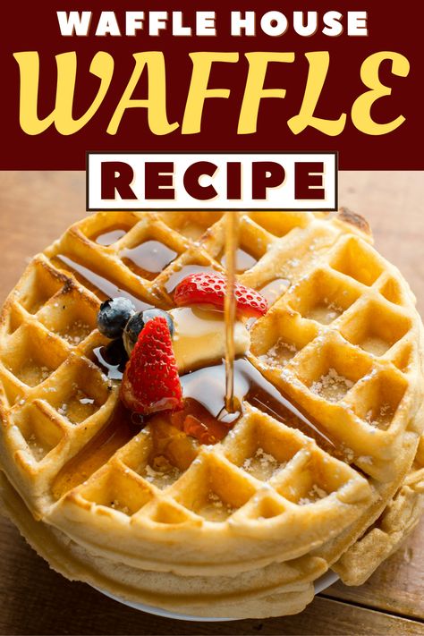 Waffle House Sauce Recipe, Waffle House Waffle Recipe, Easy Waffle Recipe, Waffle Iron Recipes, Pancake House, Waffle Maker Recipes, Waffles Easy, Crispy Waffle, Homemade Waffles