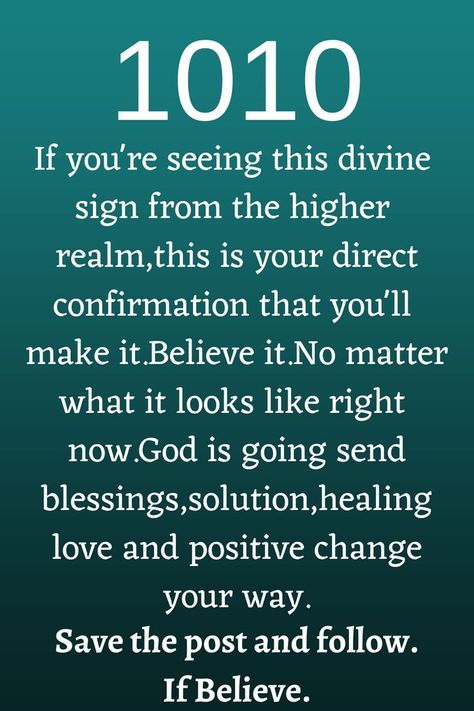 1010 If you're seeing this divine sign from the higher realm,this is your direct confirmation that you'll make it.Believe it.No matter what it looks like right now.God is going send blessings,solution,healing,love and positive change your way. Type "10:10"If you belive. // manifestation // positive affirmations // affirmations for love // love affirmations attract 10 10 Meaning Angel, 10 10 Angel Numbers, Spirituality Affirmations, Attraction Quotes, Angel Number Meanings, Number Meanings, Secret Law Of Attraction, Law Of Attraction Tips, Spoken Words