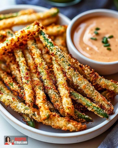 Air Fried Peppers, Air Fryer Beans, Green Bean Fries Air Fryer, French Fry Substitute, Avocado Fries Air Fryer, Air Fried Vegetables, Green Beans Air Fryer, Green Beans Vegan, Air Fryer Vegetables