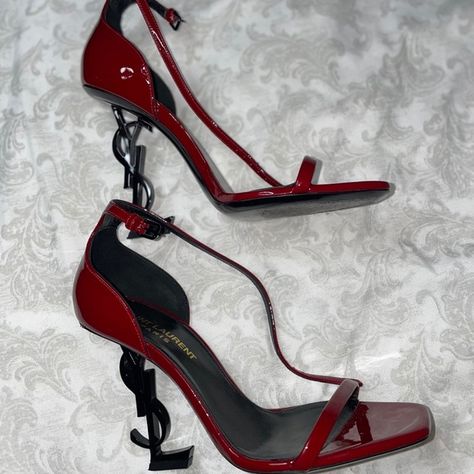 Ysl Heels Size 36 Worn Once Ysl Heels Red Bottoms, Heels Red Bottoms, Prom Inspo, Rockstar Gf, Luxury Bags Collection, Heels Red, Ysl Heels, Yves Saint Laurent Shoes, Saint Laurent Shoes