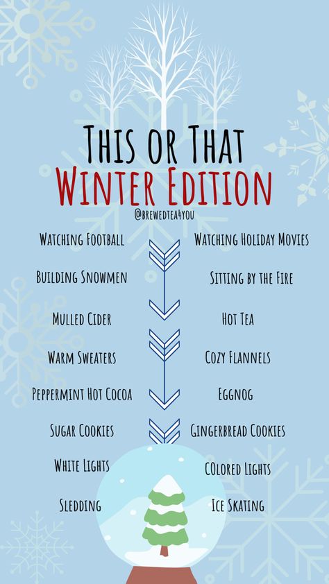 Friday This Or That, December This Or That, Winter This Or That Questions, This Or That Holiday Edition, Would You Rather Winter Questions, This Or That Winter Edition, Winter Would You Rather, Quiz Instagram Post, Holiday This Or That