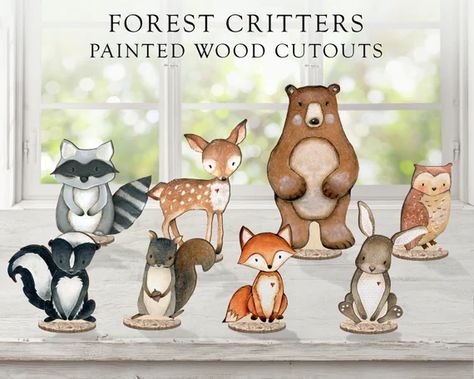 Decorate your home with these adorable forest critter cutout shapes. These critters make a perfect addition to your nursery or kids bedroom and make great gifts for kids or baby showers! Available in 4 unique sizes. Each critter is sized relatively to the other critters so each will match. Each Forest Critters, Travelers Rest Sc, Woodland Creatures Baby Shower, Woodland Baby Shower Decorations, Animal Cutouts, Travelers Rest, Woodland Birthday, Baby Themes, Animal Baby Shower