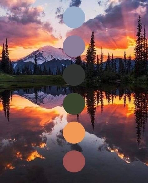 Sunny Colour Palette, Summer Mountain Color Palette, Alpenglow Color Palette, Fireweed Color Palette, Desert Sunrise Color Palette, Sunset Color Palette Bedrooms, Sunrise Colors Palette, Sunset Branding Design, Grounding Color Palette