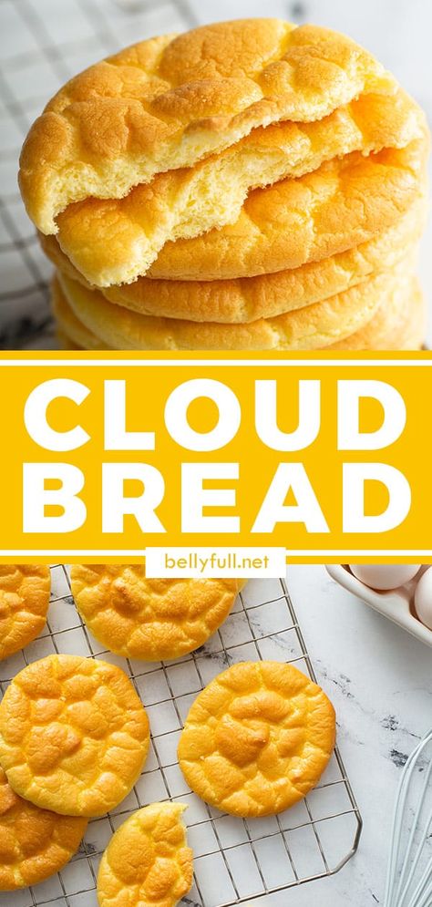 Low Calorie Keto Bread, Gluten Free Cloud Bread, Keto Cloud Bread Recipe Easy, Low Chloresterol Recipes, Low Carb Bread Substitute, Carb Free Bread, Low Calorie Bread, Low Fat Low Carb, Cloud Bread