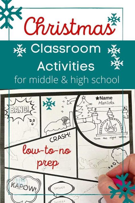 Christmas Classroom Activities, Christmas Writing Activities, Classroom Christmas Activities, Holiday Classroom Activities, Middle School Activities, Christmas Lesson, High School Activities, Prep Activities, Christmas Writing