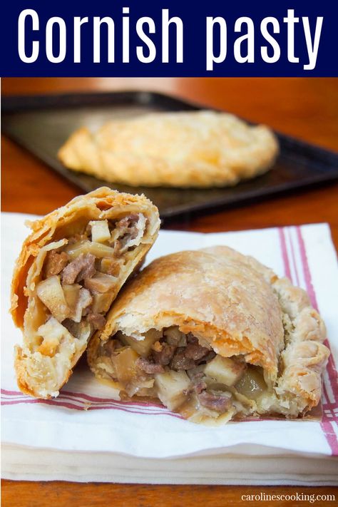 This traditional Cornish pasty recipe stays true to the original with a tasty meat and vegetable filling surrounded by crisp, buttery pastry. It's such a great combination and makes a delicious lunch or portable snack. Traditional Cornish Pasty Recipe, Cornish Pasty Recipe, Cornish Pastry, Pasty Recipe, Indulgent Recipes, Cornish Pasty, Pasties Recipes, Cornish Pasties, Meat Pies