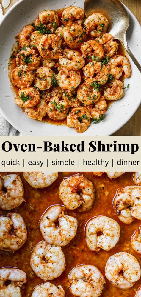 Oven-Baked Shrimp (Quick, Simple & Healthy!) | Walder Wellness, RD Oven Baked Shrimp, Shrimp In The Oven, Balanced Dinner Ideas, Balanced Dinner, Food Chemistry, Olive Oil Garlic, Simple Healthy Recipes, Baked Shrimp, Shrimp Dishes