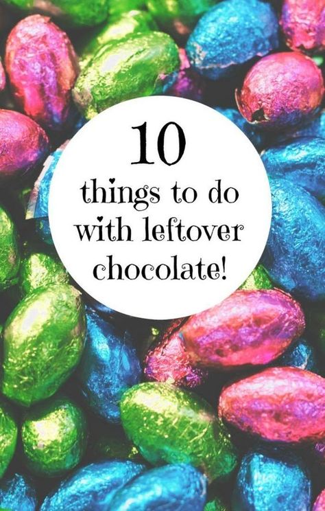 10 things to do with leftover chocolate! Easter Bunny Food, Bunny Recipes, Leftover Milk, Chocolate Candy Recipes, Holiday Chocolate, Milk Chocolate Candy, Chocolate Easter Bunny, Frugal Family, Easter Eggs Chocolate