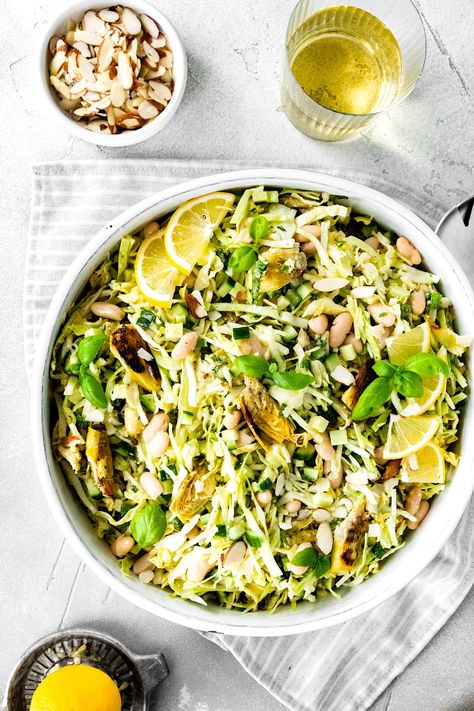 Crispy Artichoke White Bean Salad - Two Peas & Their Pod Crispy Artichoke Salad, Artichokes Salad, Easter Dinner Side Dishes, Artichoke Salad Recipes, Easter Dinner Sides, Meal Salads, Cook Vegetarian, Artichoke Salad, Roasted Artichoke