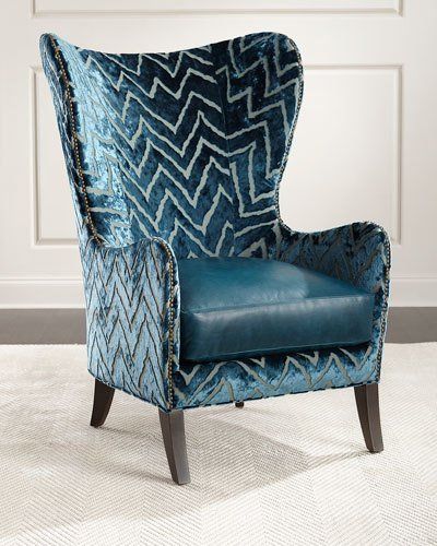 Massoud Viviette Wing Chair Turquoise Furniture, Rustic Dining Chairs, Salon Suites, Furniture Chairs, Art Chair, High Back Chairs, Country Furniture, Wing Chair, Bedroom Chair