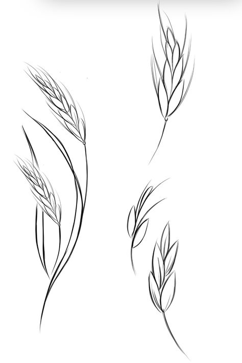 Simple Wheat Tattoo, Hay Tattoo, Wheat Tattoo, Black Widow Tattoo, Feather Tattoo Design, Poppies Tattoo, Amaryllis Flowers, Sibling Tattoos, Mother Tattoos