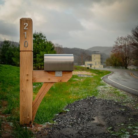 Steel Mailbox Post Ideas, Timber Mailbox Post, How To Install A Mailbox Post, 6x6 Mailbox Post Ideas, 6x6 Mailbox Post, Cedar Mailbox Post Ideas, Mail Box Post Ideas, Mailbox Post Ideas Diy, Rustic Mailbox Ideas