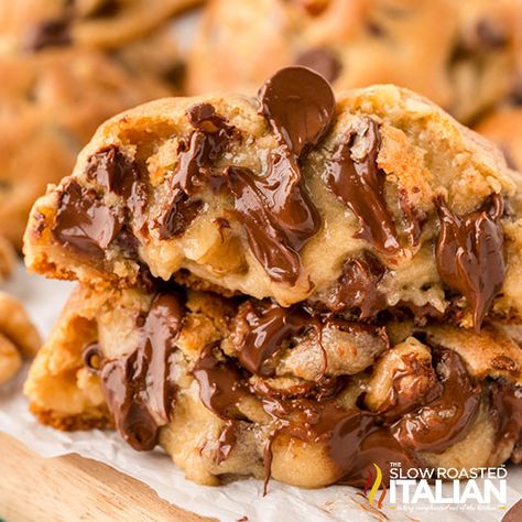 Best Gooey Chocolate Chip Cookies (Soft & Chewy Recipe) Easy Gooey Chocolate Chip Cookies, Ultra Thick Chocolate Chip Cookies, Poet Gooey Chocolate Chip Cookies, Chocolate Chip Drop Cookies, Chewy Gooey Chocolate Chip Cookies, Best Soft Chewy Chocolate Chip Cookies, Soft Gooey Chocolate Chip Cookies, Gooey Chocolate Chip Cookies Recipe, Best Gooey Chocolate Chip Cookies