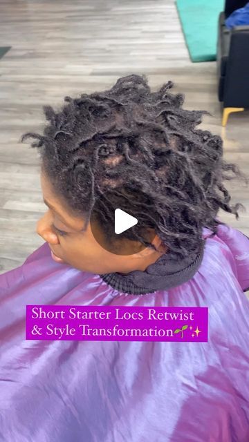 RHICKISHA | LICENSED COSMETOLOGIST, PROFESSIONAL LOCTITIAN on Instagram: "Short Starter Locs Inspo 😍🌱✨.  Thanks for booking with me again Neka 💜👑.  🔒VIP Appointments are available for scheduling on our booking website.  📲Opt into receiving text message reminders once the calendar opens for each new month by texting code “RhiTwists” to (833)-767-0125!   📲Subscribe into receiving text message notifications if cancellations occur by texting code “Cancellations” to (833)-767-0125!   🟣 “Like” us on Facebook @ Rhi-Twists  🟣For pricing, services, availability, announcements, FAQs or booking please click link in our bio.  📌 Save this post for your Locspiration.  .⁣ .⁣ .⁣ .⁣ .⁣  .⁣ .⁣ .⁣ .⁣ #babylocs #blackgirlmagic #pittsburghlocs #dreadhead #dreadlocks #dreadlocs #dreadstyles #healthyha Locs For Short Hair, Starter Loc Styles For Short Hair, Short Locs Updo Styles, Styling Short Dreadlocks, Locs Styles For Short Hair, Starter Sister Locs Styles, Starter Loc Care Tips, How To Style Short Dreadlocks, Starter Locs Styles Short Hair