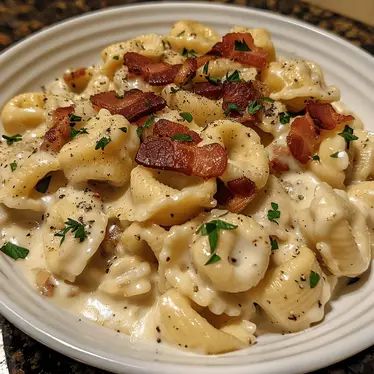 Bacon Tortellini Alfredo – creamy, cheesy comfort food loaded with bacon! Perfect for easy dinners. Try this quick recipe tonight! Pasta With Bacon Recipes, Bacon Tortellini Alfredo, Bacon Tortellini, Tortellini Alfredo, Potato Muffins, Easy Pasta Dinner, Parmesan Zucchini, Bacon Pasta, Chicken Cordon