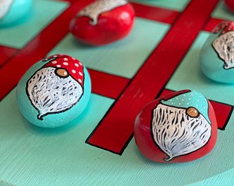 Rock Tic Tac Toe, Gnome Rocks, Calming Games, Snowman Games, Tic Tac Toe Board, Outdoor Game, Christmas Rock, Rock And Pebbles, Tic Tac Toe Game