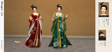 Images - Chinese Hairstyle - Qiongpei - Create a Sim - The Sims 4 - CurseForge Sims 4 Cheongsam, Sims 4 Ancient China Cc, Sims 4 Hanfu, Chinese Hairstyle, Sims 1, Ancient China, Sims 4 Custom Content, Custom Content, Brand Guidelines