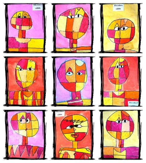 Portraits For Kids, 3rd Grade Art Lesson, School Exhibition, Primary School Art, Art Sub Plans, Abstract Art Projects, Paul Klee Art, 3rd Grade Art, Jr Art