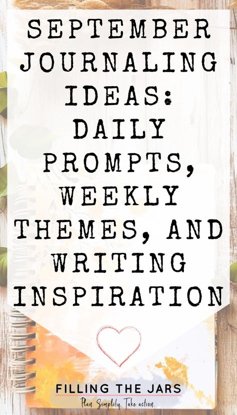 September Journaling, September Journal Prompts, Starting A New Journal, Daily Journal Ideas, September Writing Prompts, Monthly Intentions, September Journal, September Writing, 30 Day Writing Challenge