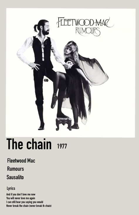 The Chain Fleetwood Mac, Fleetwood Mac Poster, Fleetwood Mac Music, Fleetwood Mac Rumors, You Dont Love Me, Love Me Again, Girl Posters, The Chain, Fleetwood Mac