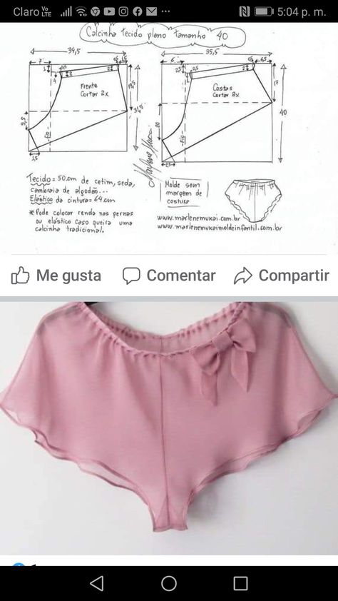 Handmade Clothes Diy, Bra Sewing Pattern, Lingerie Patterns, Kids Clothes Patterns, Sewing Clothes Women, Fashion Design Patterns, Sewing Lingerie, Diy Clothes Design, Costura Diy