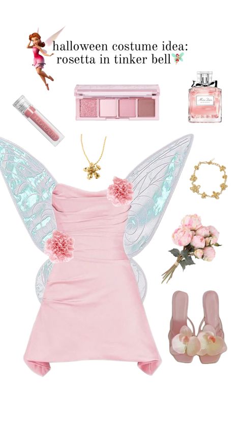 tinker bell, costume, pretty, ethereal, rosetta, silver mist, halloween, 2024, pink dress, flowers Tinker Bell Halloween, Tinkerbell Halloween Costume, Tinkerbell Costume, Fyp Aesthetic, Halloween Costume Idea, Fairy Costume, Aesthetic Pink, Tinker Bell, Halloween Costume